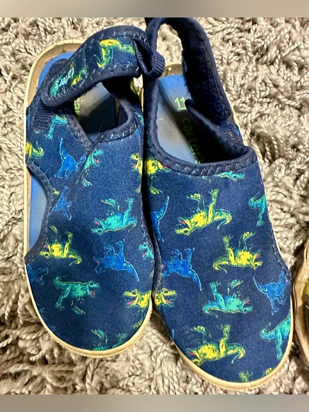 OshKosh B'gosh Navy Blue Dinosaur Kids Water Shoes
